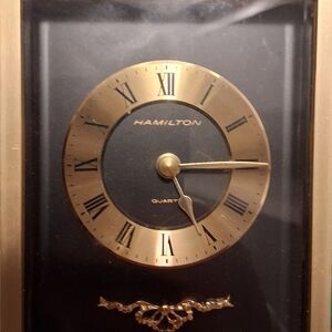 Hamilton Black and Gold Roman Numeral Wall Clock